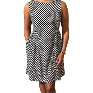 GAP Black & White Pamela Polka Dot A-Line Dress, EUC, 6 Petite